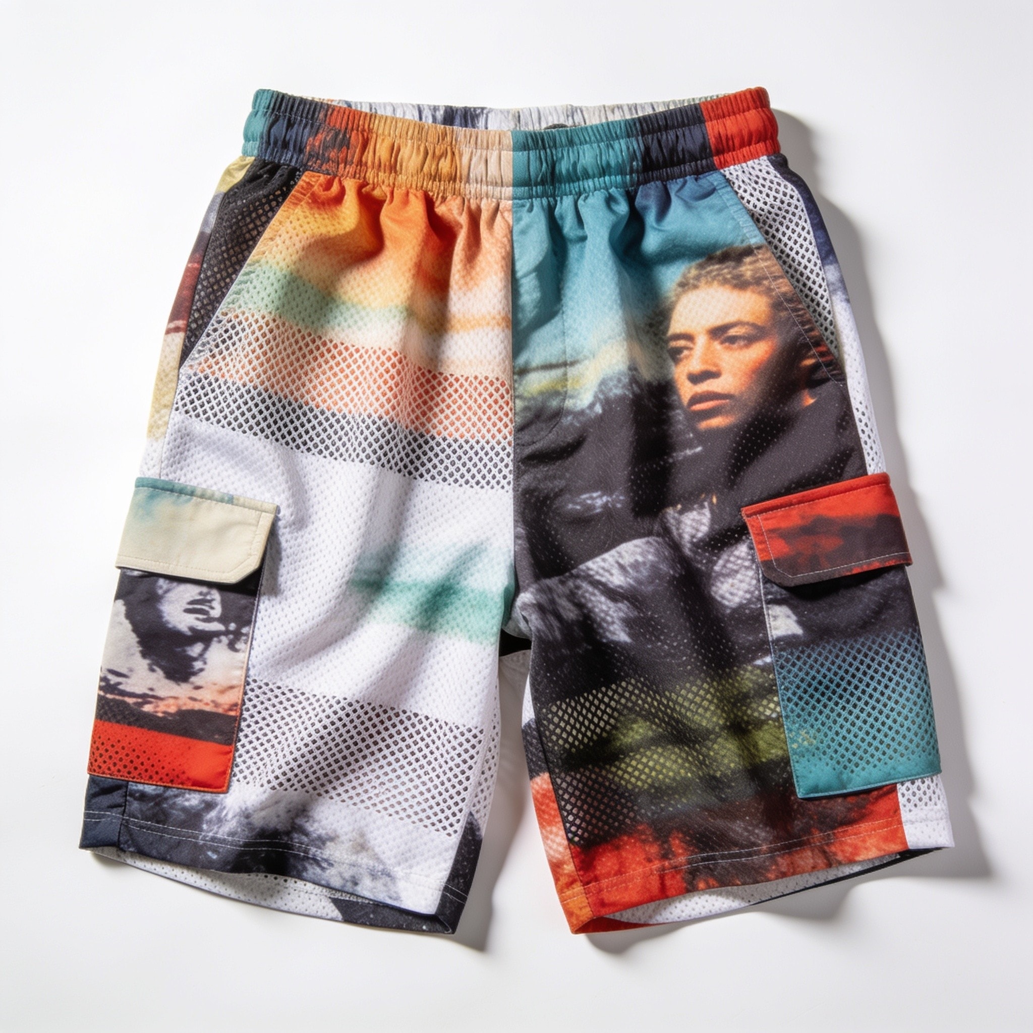 Composition Shorts - Lightweight Mesh Athletic Shorts with Pockets, 100% Polyester