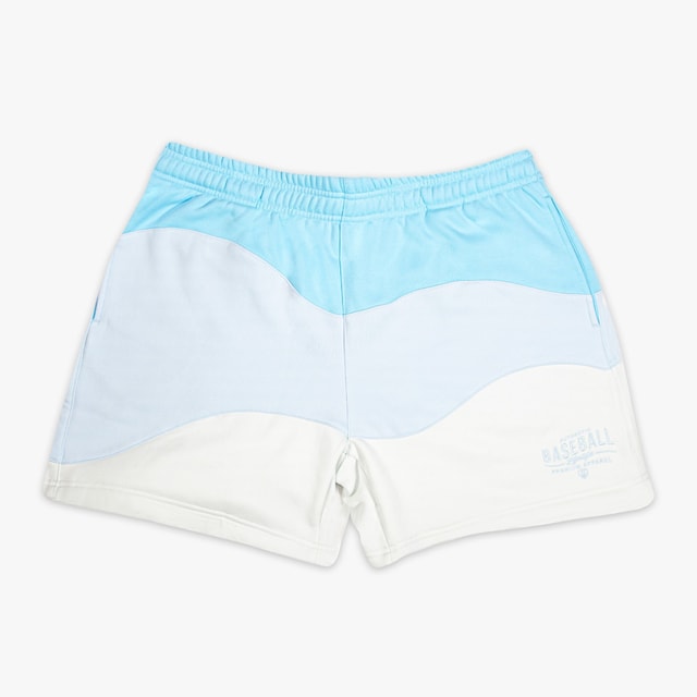 BSBL Wave Youth Sweatshorts Light Blue - Polyester Cotton Baseball Shorts