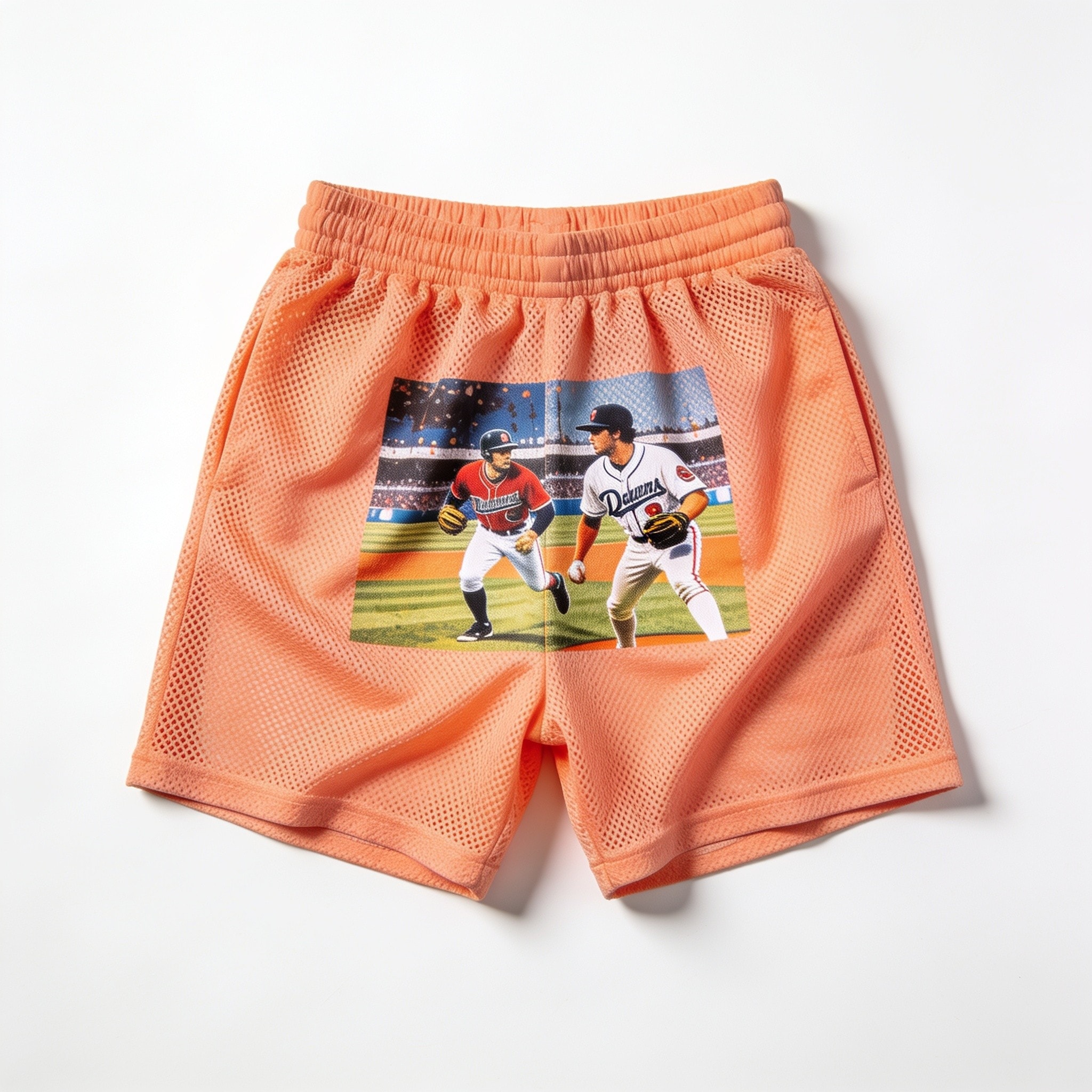 Tangerine Mesh Baseball Shorts