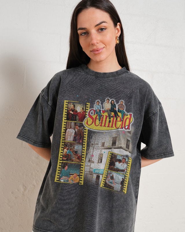 Seinfeld Scenes Oversized Graphic T-Shirt Unisex 90s Boxy Fit 100% Combed Cotton