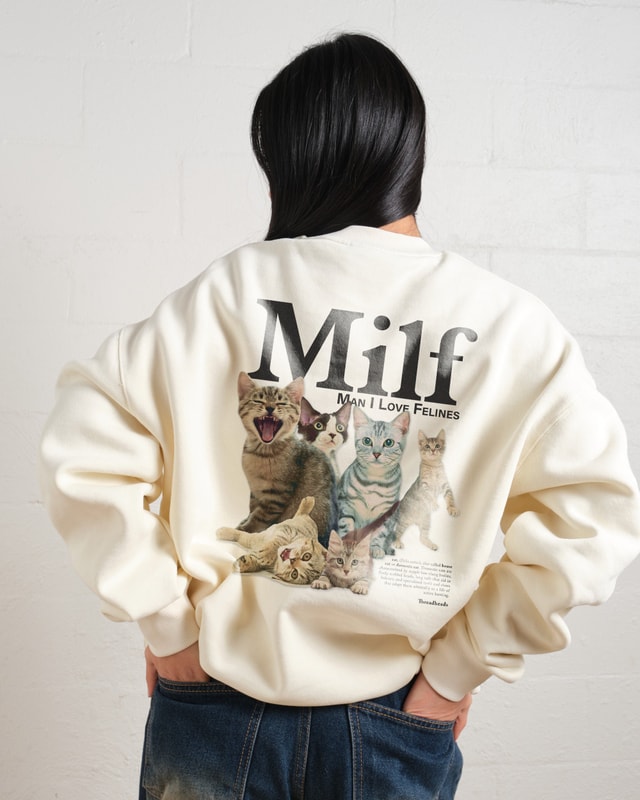 Man I Love Felines Front and Back Unisex Sweatshirt - Premium Cotton-Poly Blend