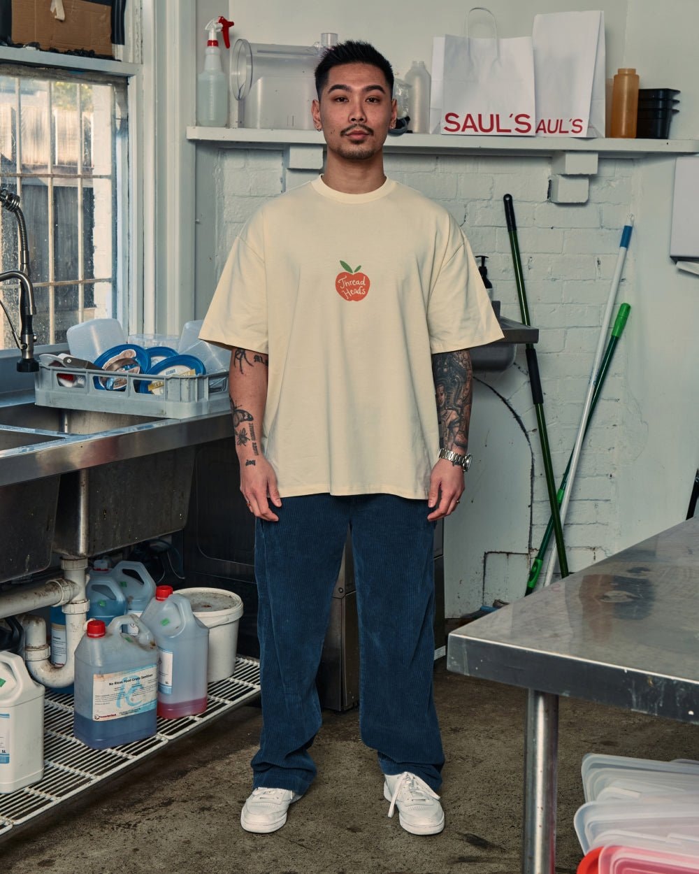 Fresh Fruits Oversized Graphic Tee - Unisex 90s Boxy Fit 100% Combed Cotton