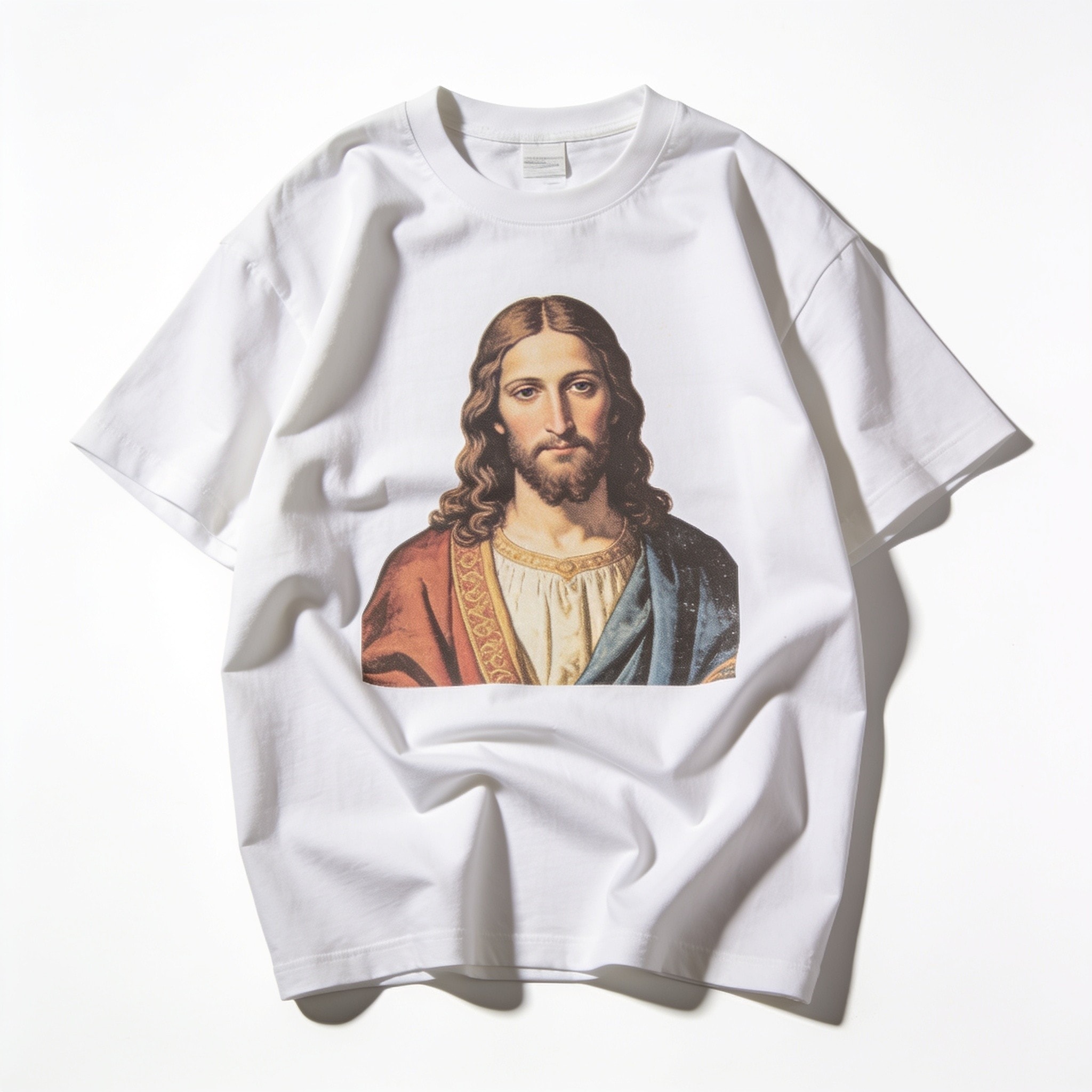 Vintage Jesus Christ Oversized Graphic Tee Unisex 90s Boxy Fit 100% Combed Cotton