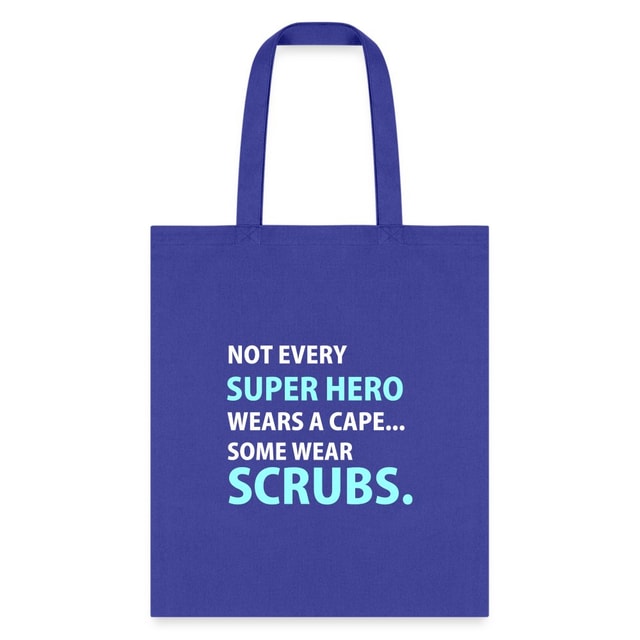 Veterinary Superhero Scrubs Cotton Tote Bag - Vet Tech Gift