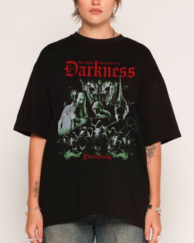 Darkness Oversized Lord of the Rings Graphic T-Shirt Unisex 100% Combed Cotton