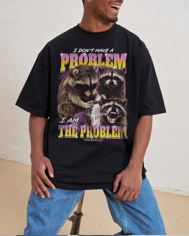 I Am The Problem Oversized Graphic Tee - Unisex 90s Boxy Fit 100% Combed Cotton