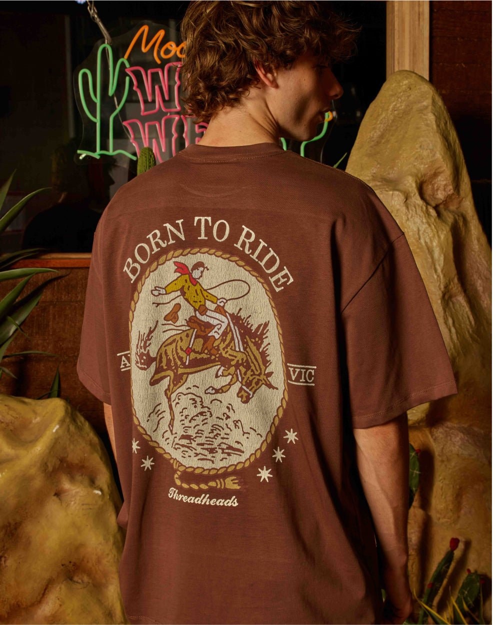Born to Ride Oversized Graphic Tee - Unisex 90s Boxy Fit 100% Combed Cotton