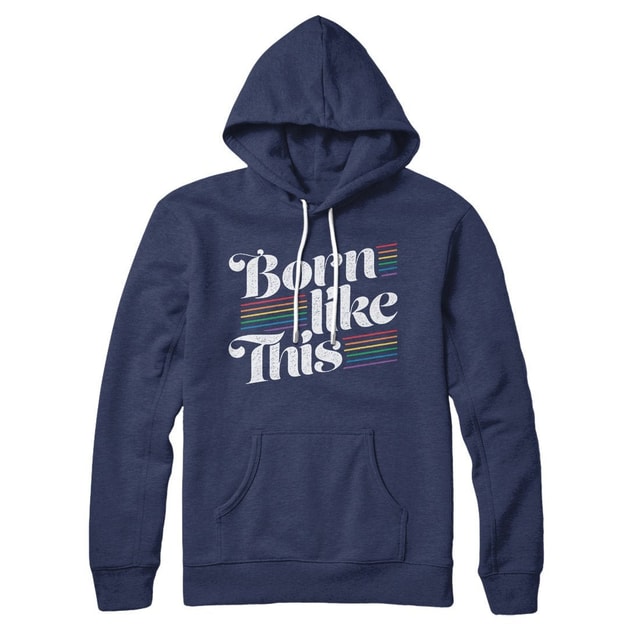 Born Like This Unisex Cotton Polyester Pullover Hoodie with Kangaroo Pocket
