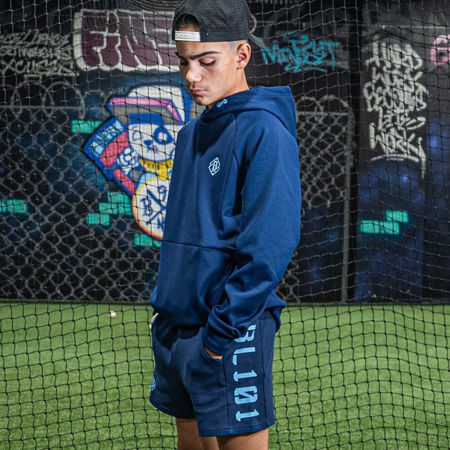 Diamond Relaxed Fit Youth Sweatshorts - Navy/Light Blue