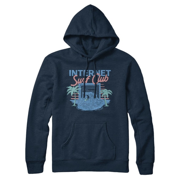 Internet Surf Club Unisex Pullover Hoodie - Cotton Polyester Loose Fit