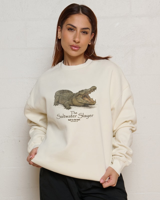 Saltwater Slayer Unisex Sweatshirt - Premium 340gsm Cotton-Polyester Graphic Print