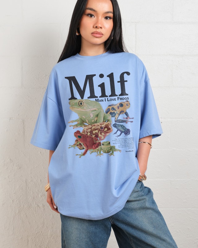 Man I Love Frogs Oversized Graphic Tee Unisex 90s Boxy Fit 100% Combed Cotton