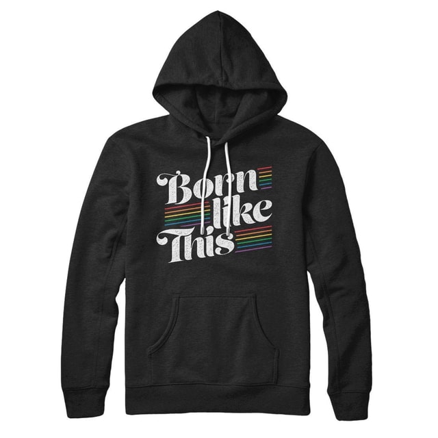 Born Like This Unisex Cotton Polyester Pullover Hoodie with Kangaroo Pocket