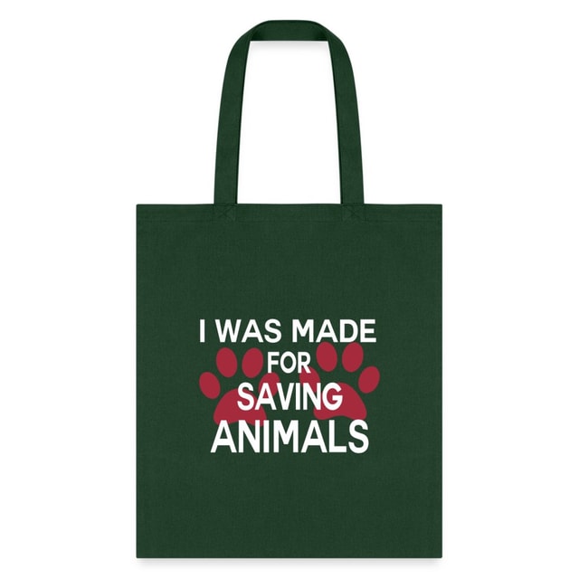 Veterinary I Was Made for Saving Animals Cotton Tote Bag - Durable Canvas 15x16