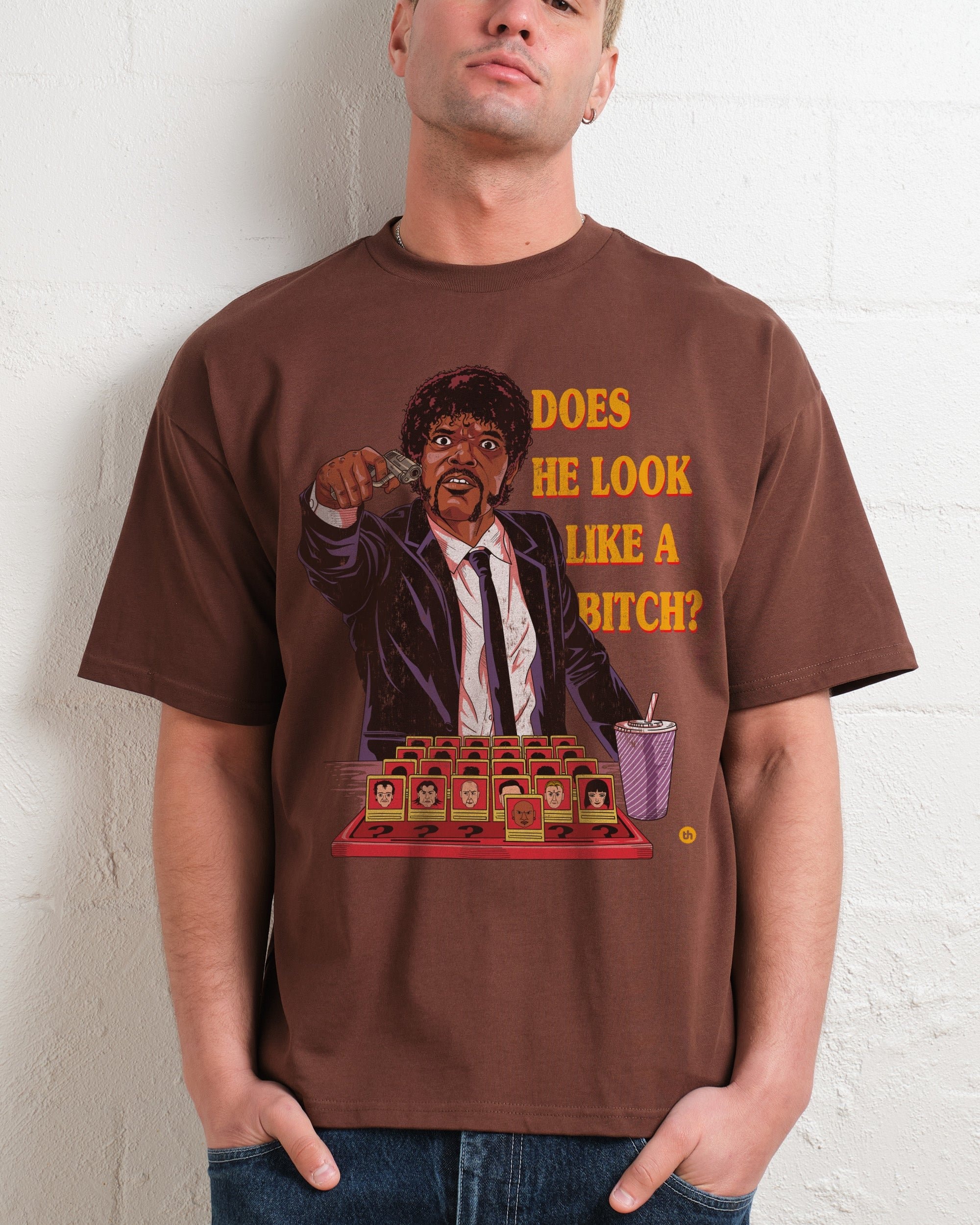 Does He Look Like a Bitch Oversized Graphic Tee - Unisex 100% Combed Cotton Heavyweight 275gsm