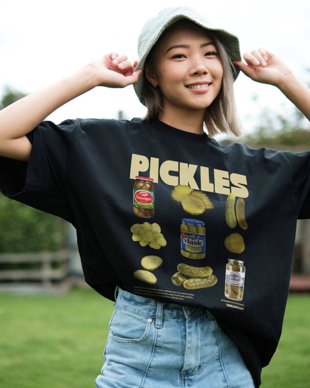 Pickles Oversized Graphic Tee - Threadheads Unisex 90s Boxy Fit 100% Combed Cotton