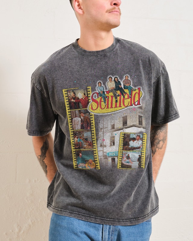 Seinfeld Scenes Oversized Graphic T-Shirt Unisex 90s Boxy Fit 100% Combed Cotton