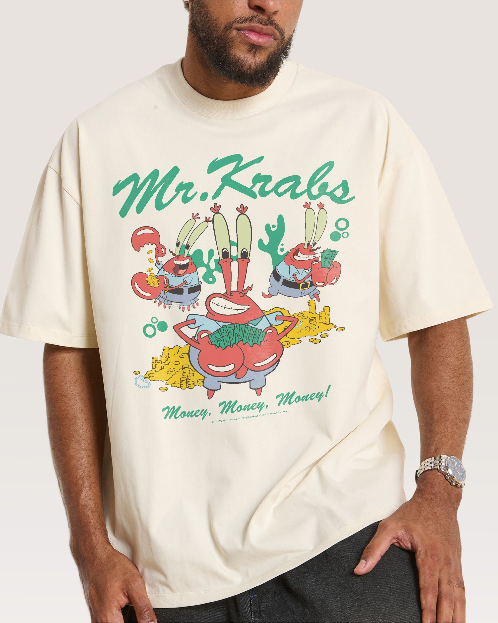 Money Man Krabs Oversized Graphic T-Shirt - SpongeBob Threadheads Unisex Tee