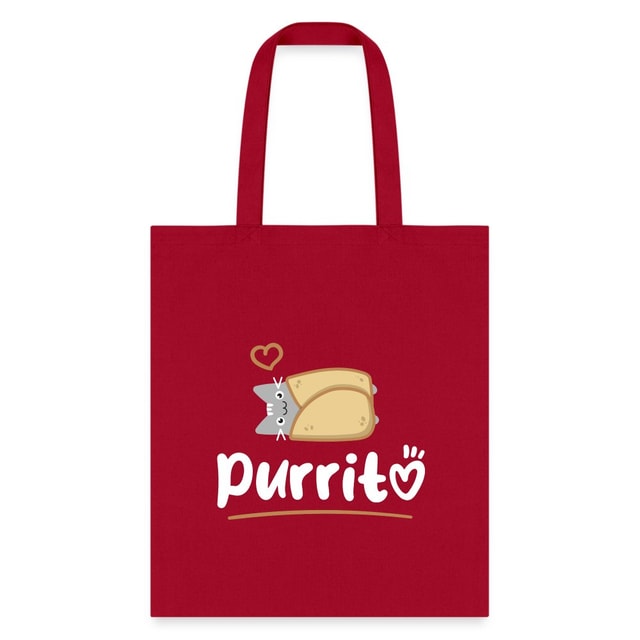 Purritto Cotton Tote Bag - Veterinary Medicine Designs for Vet Techs Students Staff
