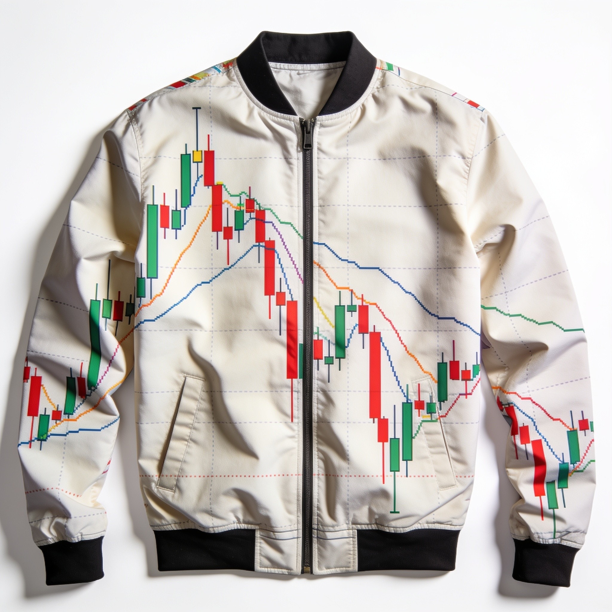 Candlestick Stock Graph Chart Print Men's Bomber Jacket
