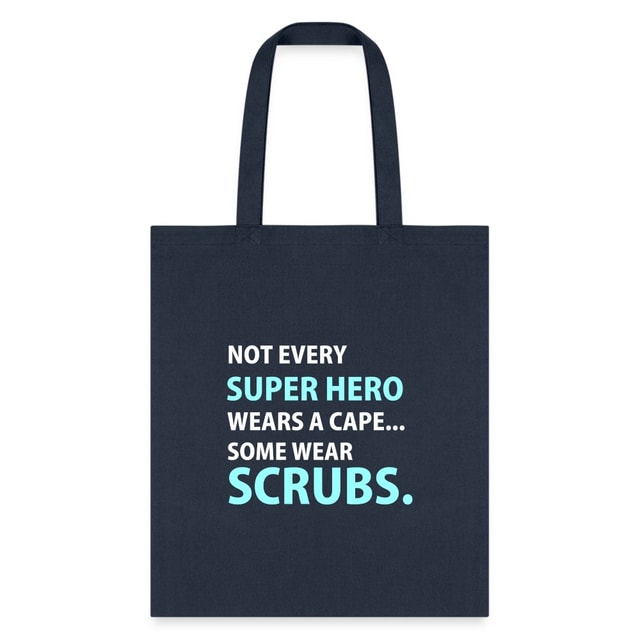 Veterinary Superhero Scrubs Cotton Tote Bag - Vet Tech Gift