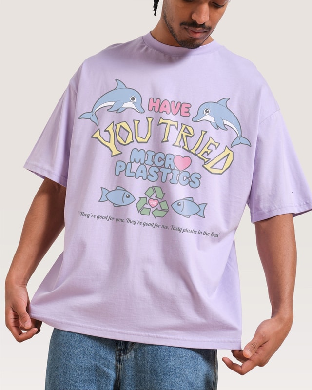Tried Microplastics Oversized Graphic Tee Unisex 100% Combed Cotton 275gsm