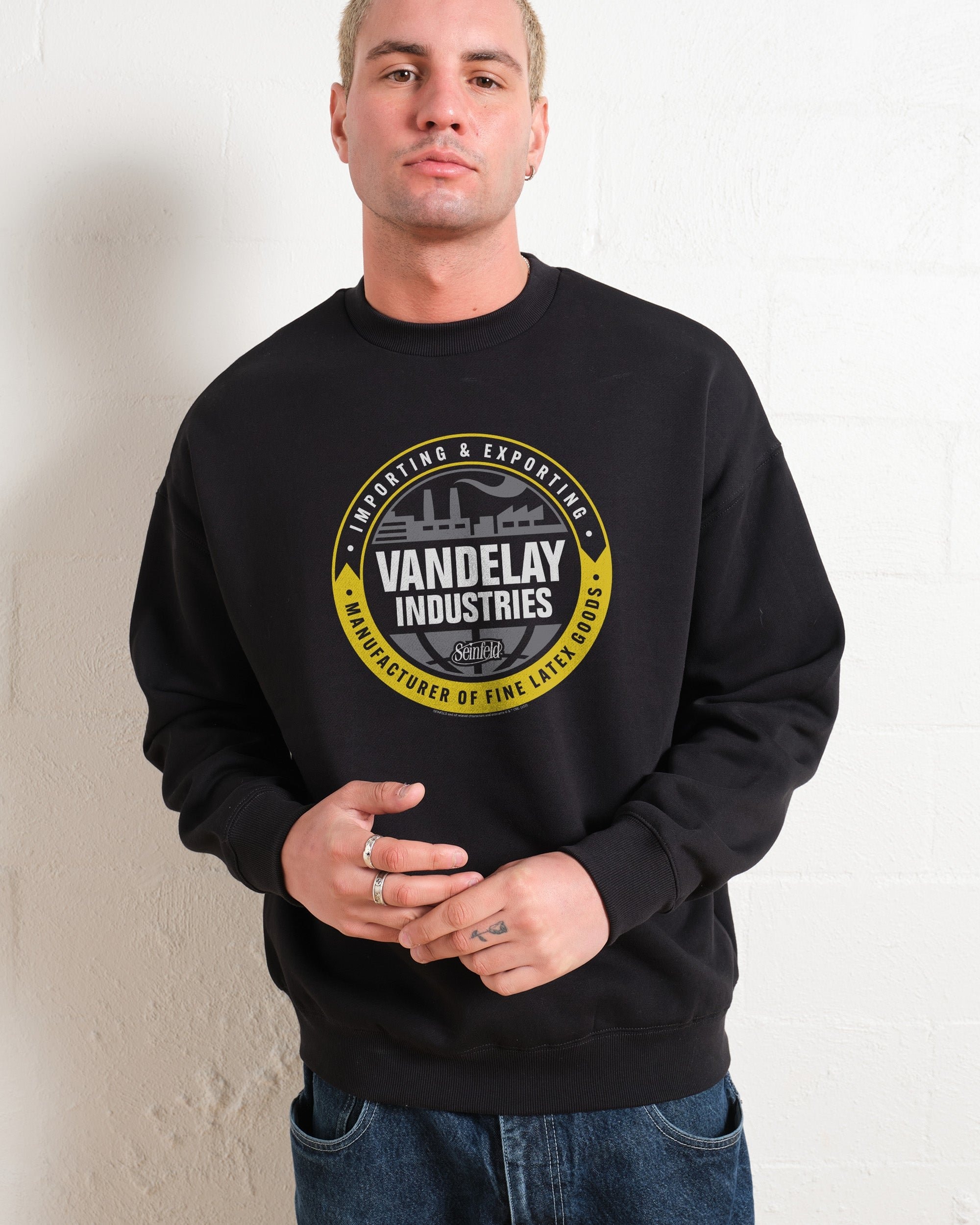 Vandelay Industries Logo Unisex Sweatshirt - Seinfeld Collab, 80% Cotton 340gsm