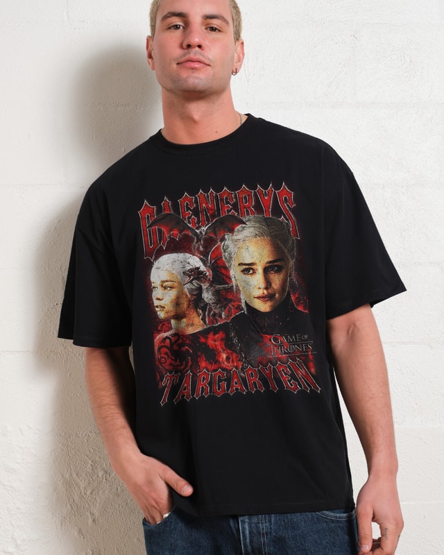 Vintage Daenerys Targaryen Oversized Graphic Tee Unisex Game of Thrones 90s Boxy Fit
