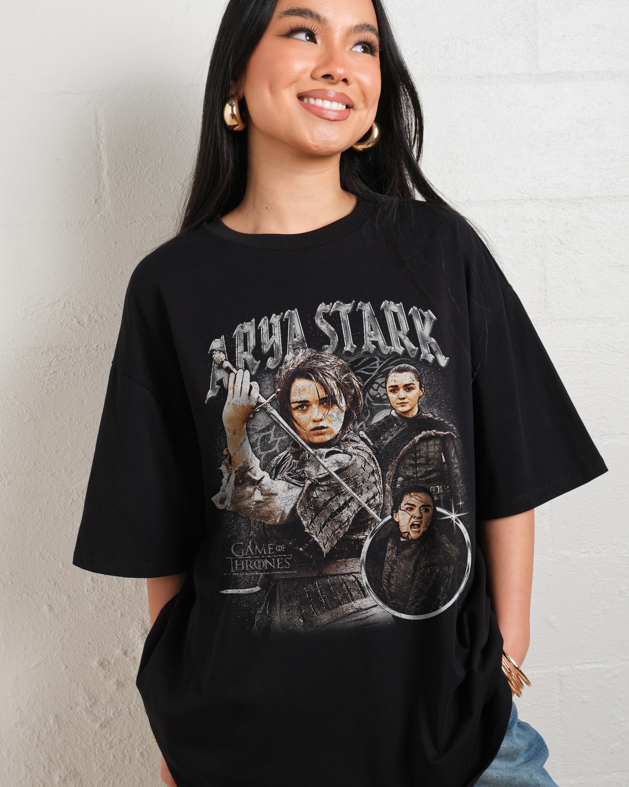 Vintage Arya Stark Oversized Graphic T-Shirt Game of Thrones Unisex