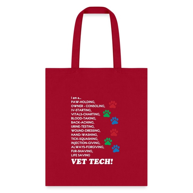 Vet Tech Tote Bag - I Am A Vet Tech Shoulder Bag for Veterinary Students and Vets