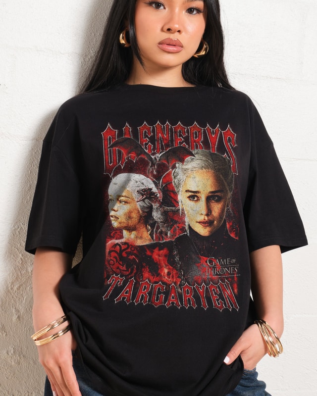 Vintage Daenerys Targaryen Oversized Graphic Tee Unisex Game of Thrones 90s Boxy Fit