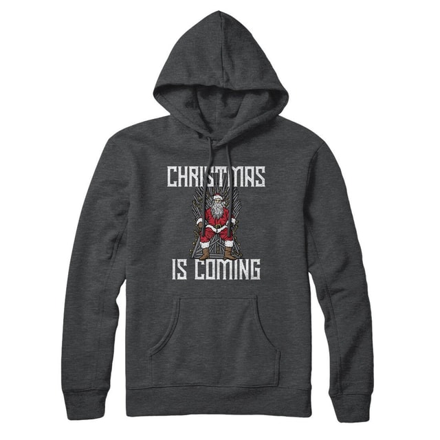 Christmas Is Coming Dragon Hoodie - Unisex Cotton Polyester Pullover with Kangaroo Pocket