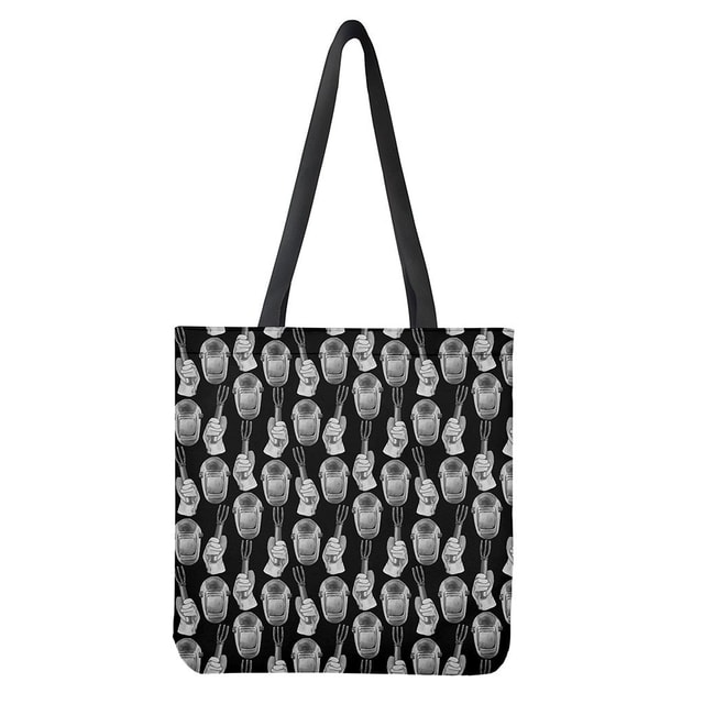 Watercolor Welder Pattern Print Tote Bag - Polyester Double-Sided Lightweight Shoulder Bag