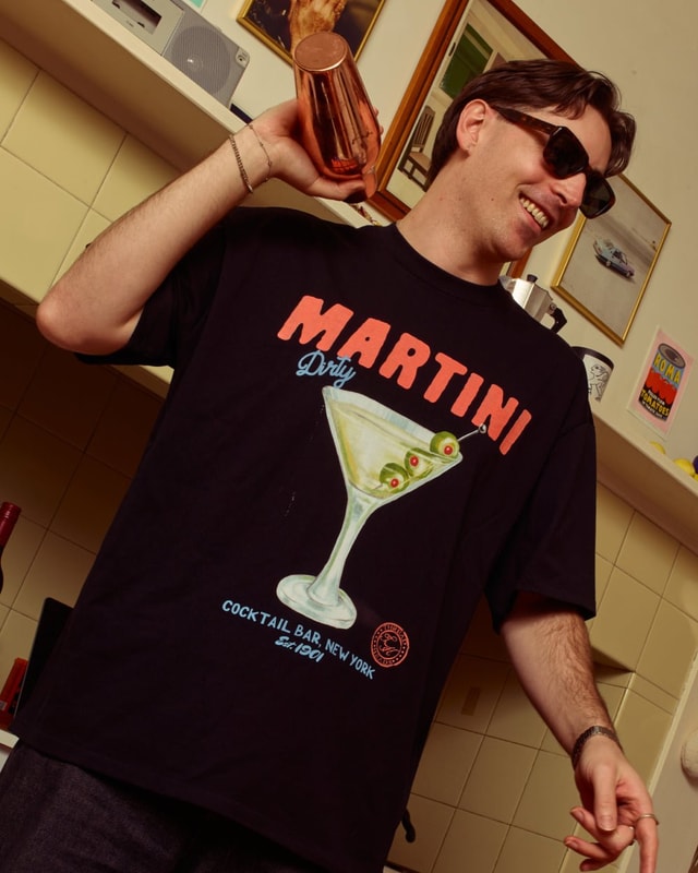 Dirty Martini Oversized Graphic Tee - Unisex 100% Combed Cotton T-Shirt