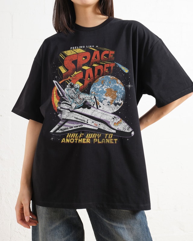 Space Cadet Oversized Unisex Tee - Threadheads 90s Graphic Heavyweight Cotton T-Shirt