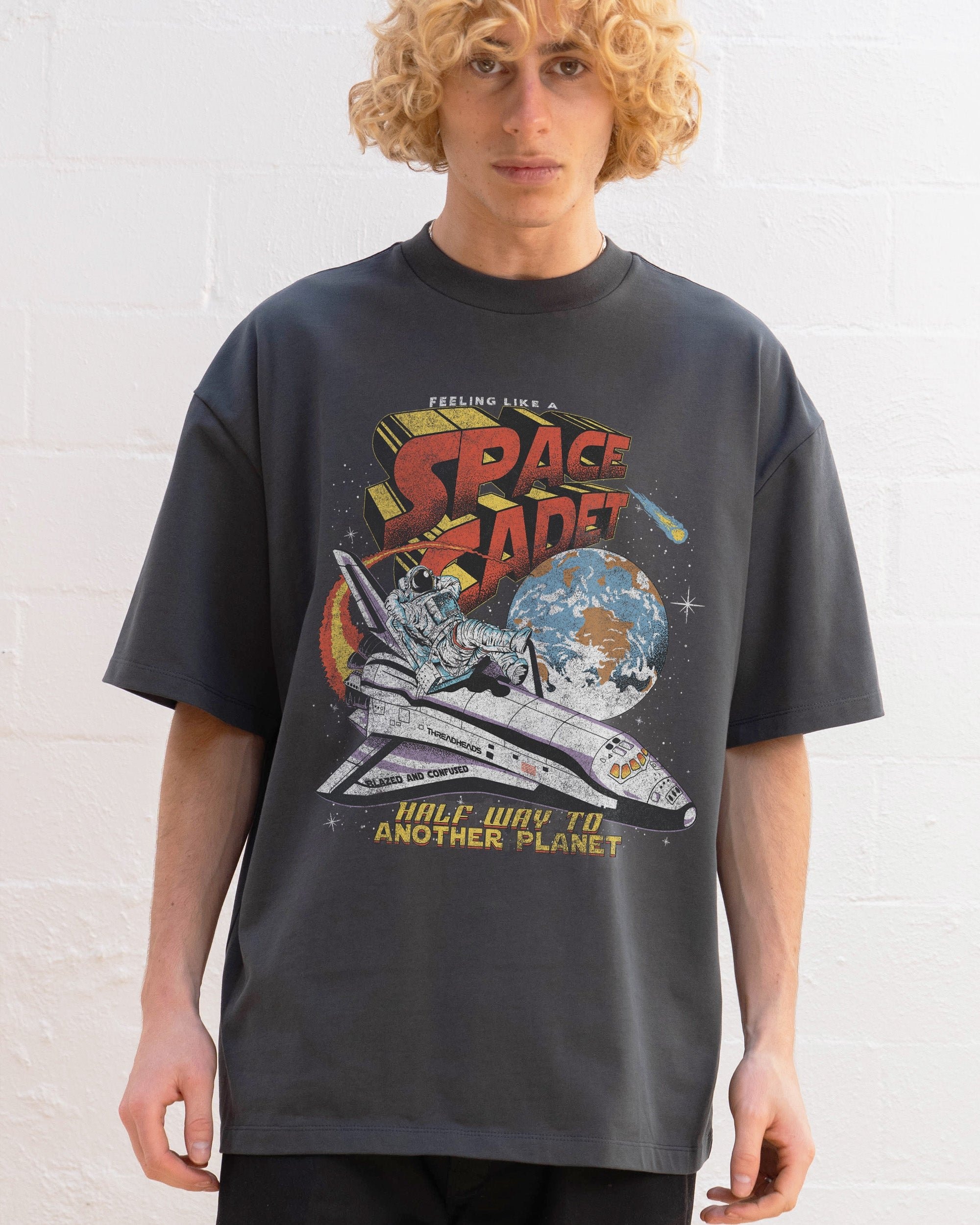 Space Cadet Oversized Unisex Tee - Threadheads 90s Graphic Heavyweight Cotton T-Shirt