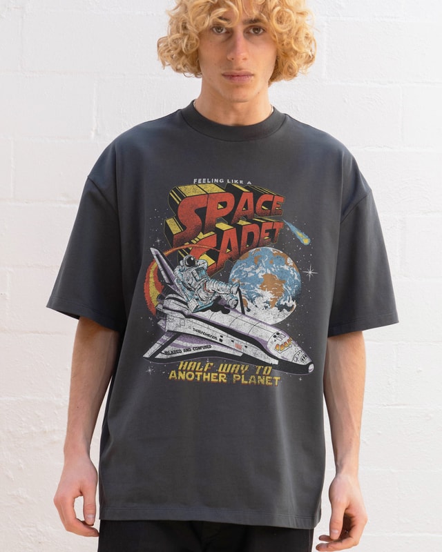 Space Cadet Oversized Unisex Tee - Threadheads 90s Graphic Heavyweight Cotton T-Shirt