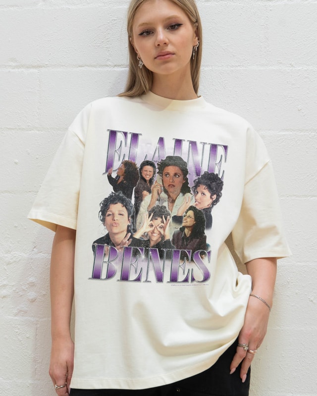 Vintage Elaine Oversized Graphic Tee Seinfeld Collab Unisex 90s Boxy Fit