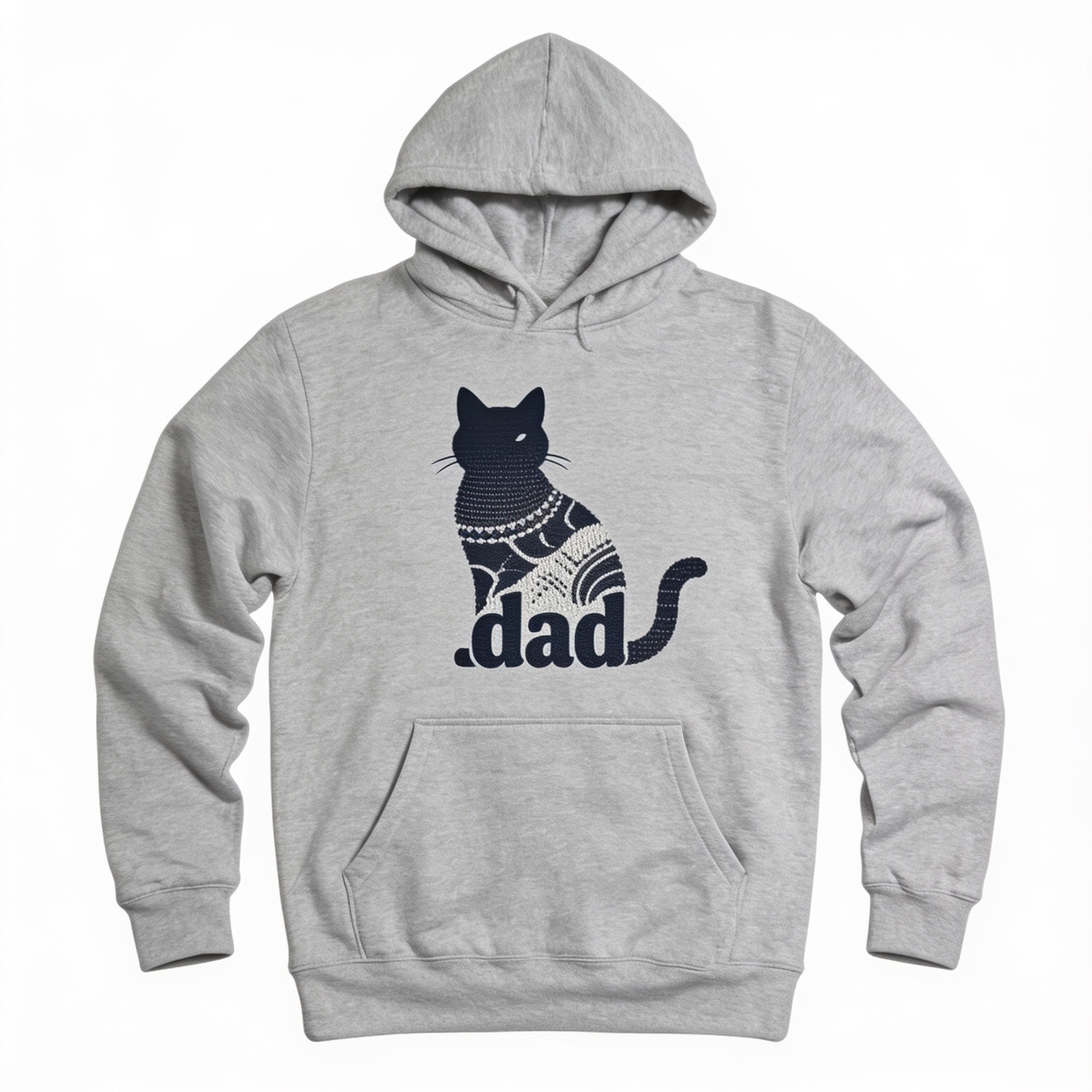 Cat Dad Unisex Pullover Hoodie - Cotton Polyester Blend with Kangaroo Pocket