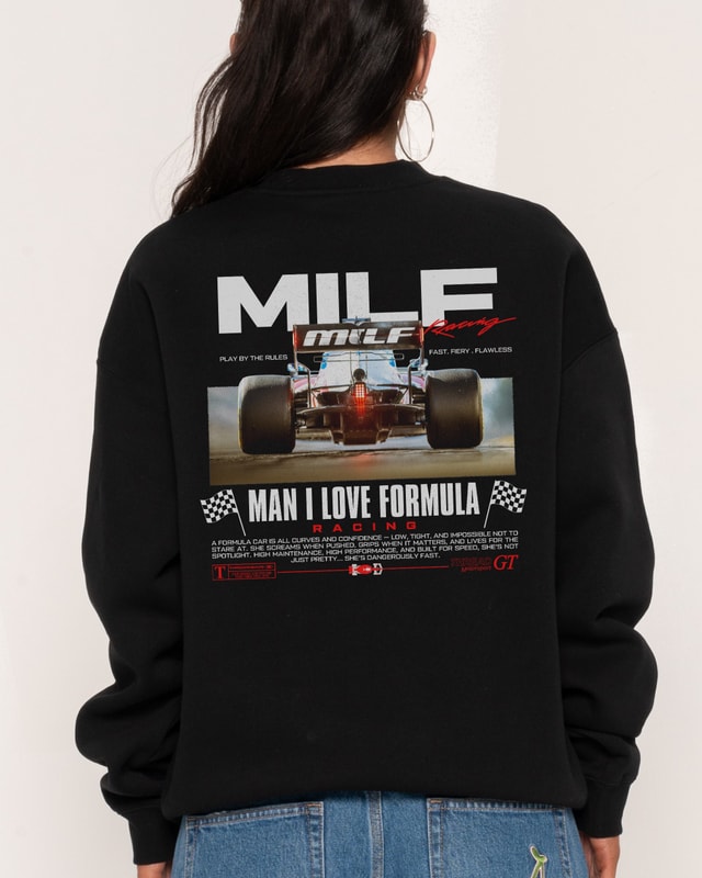 MILF Racing Unisex Sweatshirt - Premium 340gsm Cotton-Polyester Graphic Print