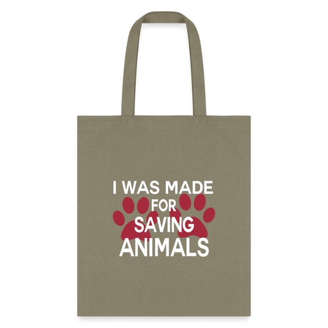 Veterinary I Was Made for Saving Animals Cotton Tote Bag - Durable Canvas 15x16