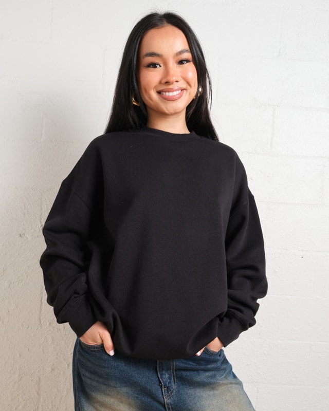 Unisex Sweatshirt 2 Pack Black Charcoal Drop Shoulder 340GSM Cotton Polyester