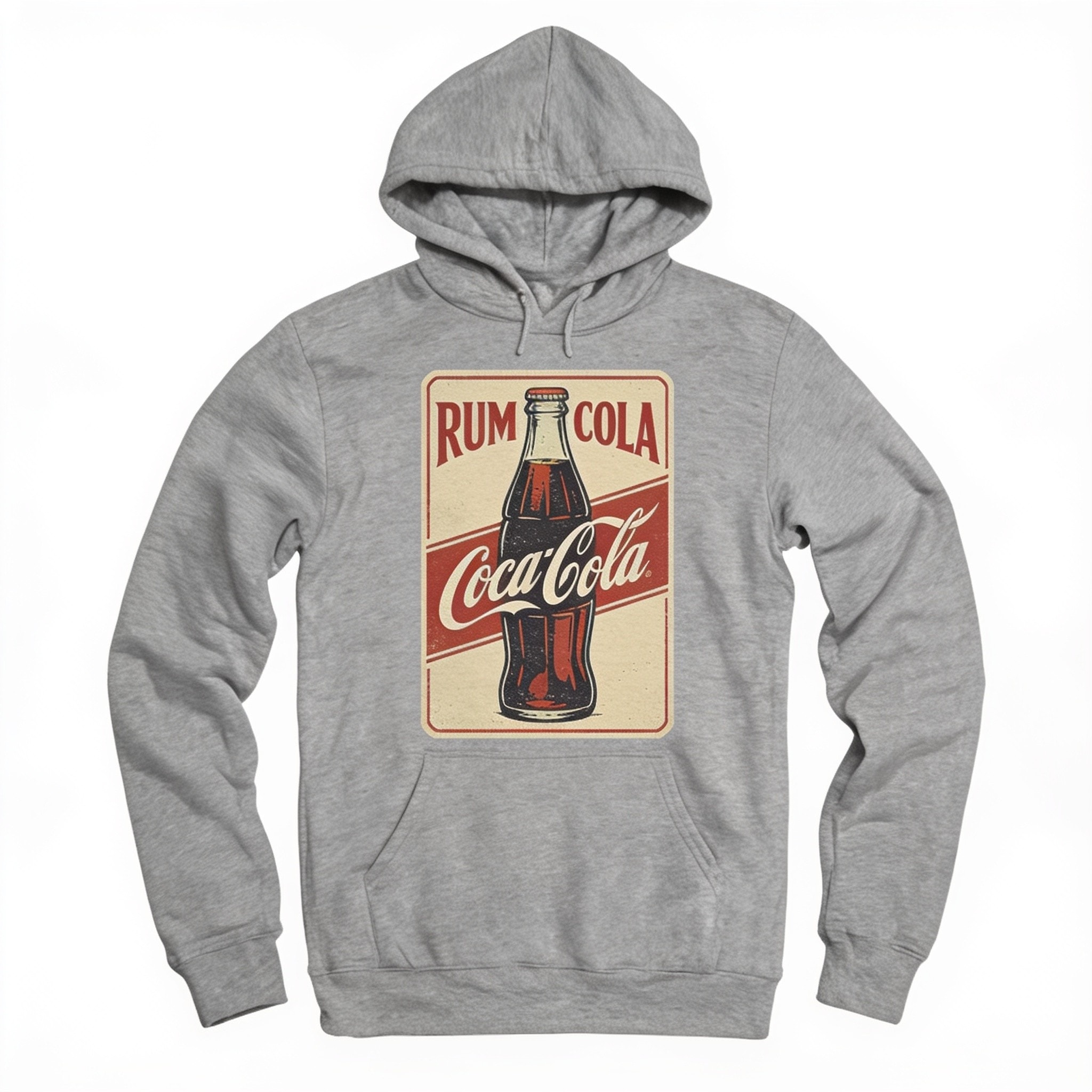 Rum And Cola Graphic Pullover Hoodie - Unisex Cotton Polyester Blend