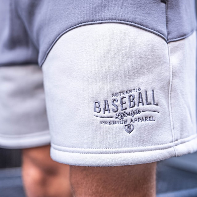 BSBL Wave Youth Sweatshorts Cool Gray - Polyester Cotton Baseball Shorts