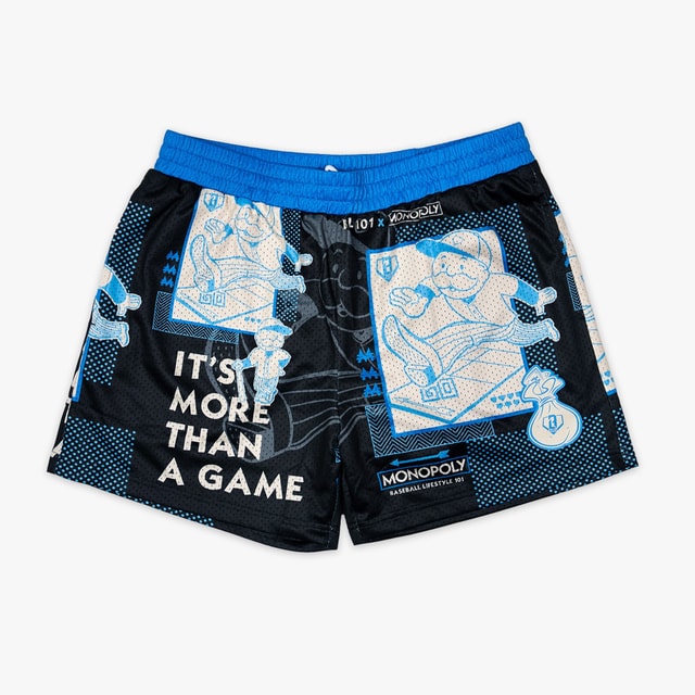 Boardwalk Slugger Mesh Shorts - Mr. Monopoly Allover Print Polyester