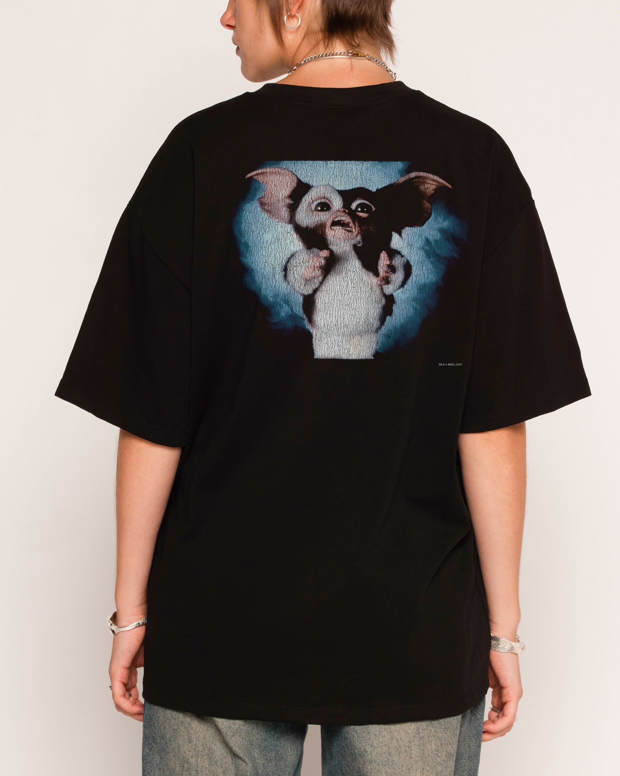 Scared Gizmo Oversized Graphic Tee - Gremlins Collab Unisex 100% Combed Cotton