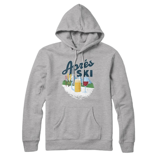 Aprés Ski Unisex Pullover Hoodie - Cotton Polyester Loose Fit with Hood and Kangaroo Pocket