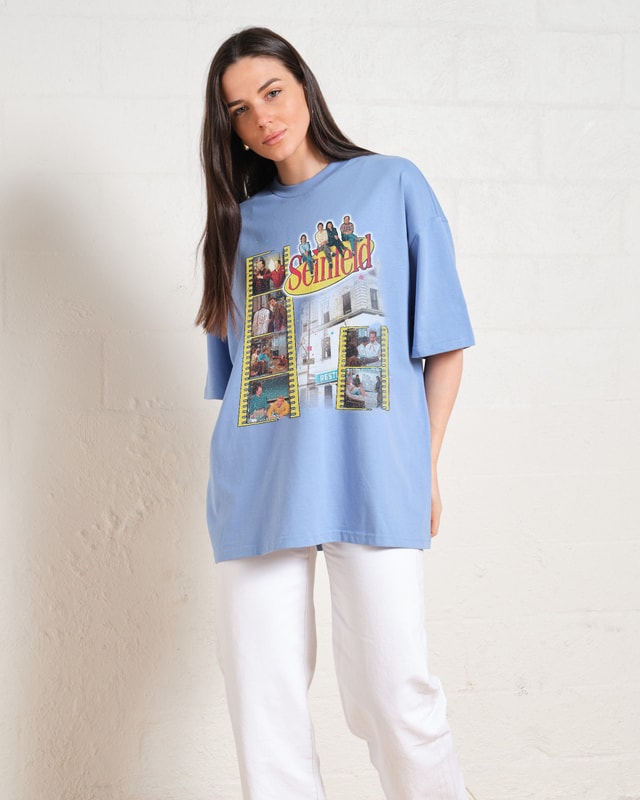 Seinfeld Scenes Oversized Graphic T-Shirt Unisex 90s Boxy Fit 100% Combed Cotton