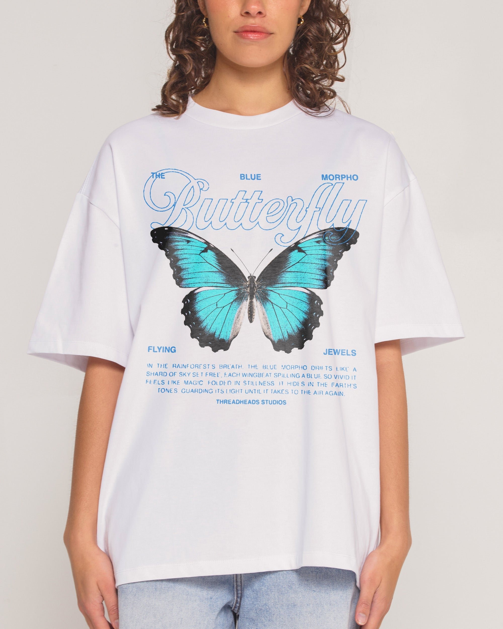 Flying Jewels Oversized Graphic Tee - Unisex 90s Boxy Fit 100% Combed Cotton