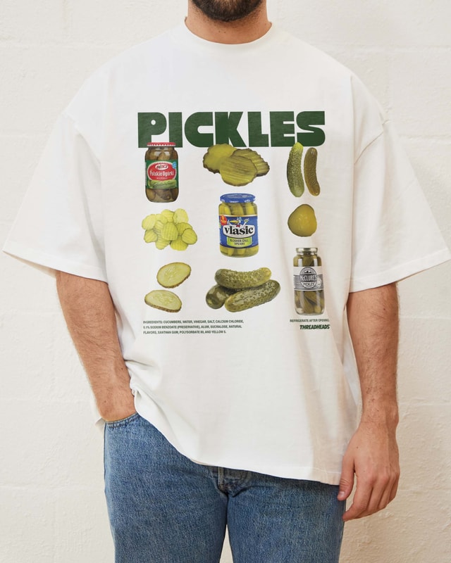 Pickles Oversized Graphic Tee - Threadheads Unisex 90s Boxy Fit 100% Combed Cotton